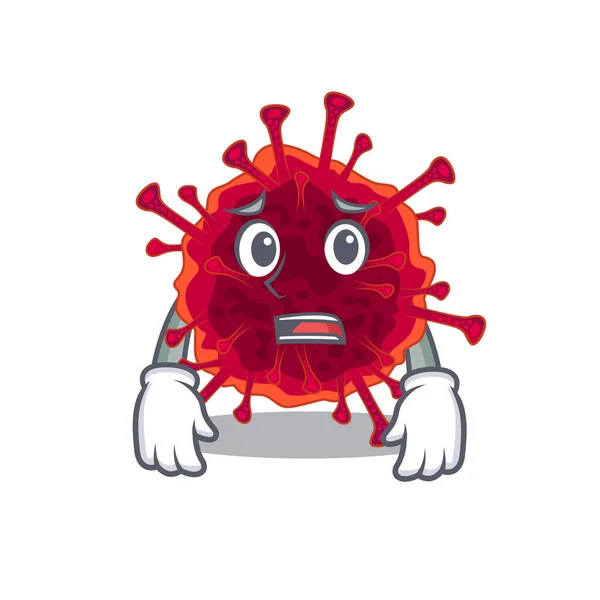 Imagen de dibujos animados de pedacovirus mostrando la cara ansiosa — Vector de stock