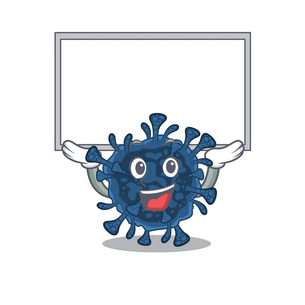 Happy cartoon karakter van decacovirus opgevoed aan boord — Stockvector