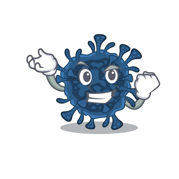 Estilo de personagem de desenho animado Decacovirus com rosto feliz — Vetor de Stock