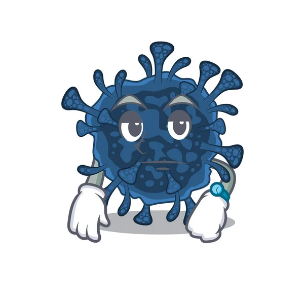 Decacovirus em espera gesto mascote estilo de design — Vetor de Stock