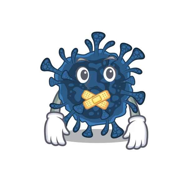 Decacovirus mascot cartoon character design with silent gesture — Stock Vector