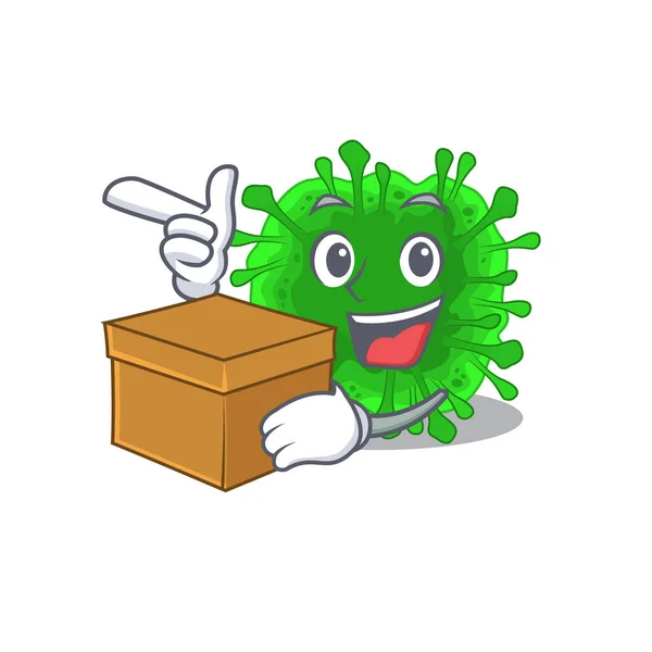 箱を持つMinunacovirus漫画のデザインスタイル — ストックベクタ