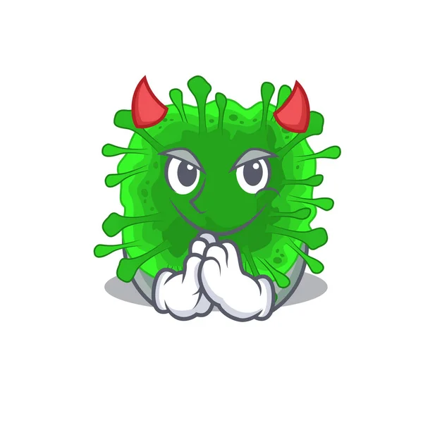 A picture of minunacovirus in devil cartoon design — Stock Vector