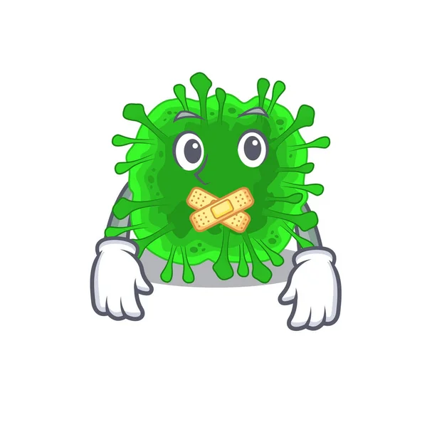 Minunacovirus mascot cartoon character design with silent gesture — Stock Vector