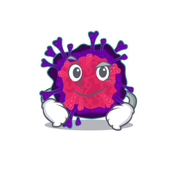 Karakter maskot nyctacovirus lucu menunjukkan sikap percaya diri - Stok Vektor