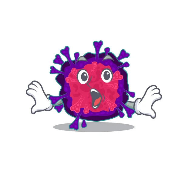 A cartoon character of nyctacovirus making a surprised gesture — ストックベクタ