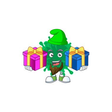 Dili çıkmış koronavirüs zatürreesinin komik yüz çizimi.