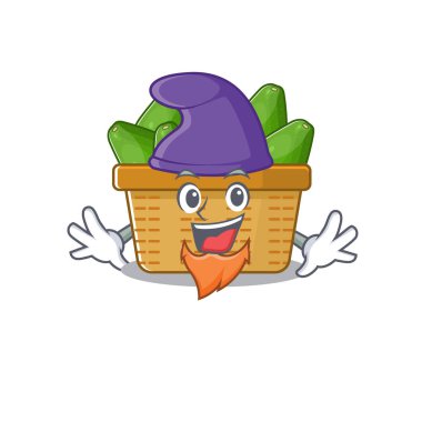 Tatlı ve komik avokado meyve sepeti karakteri Elf gibi giyinmiş.