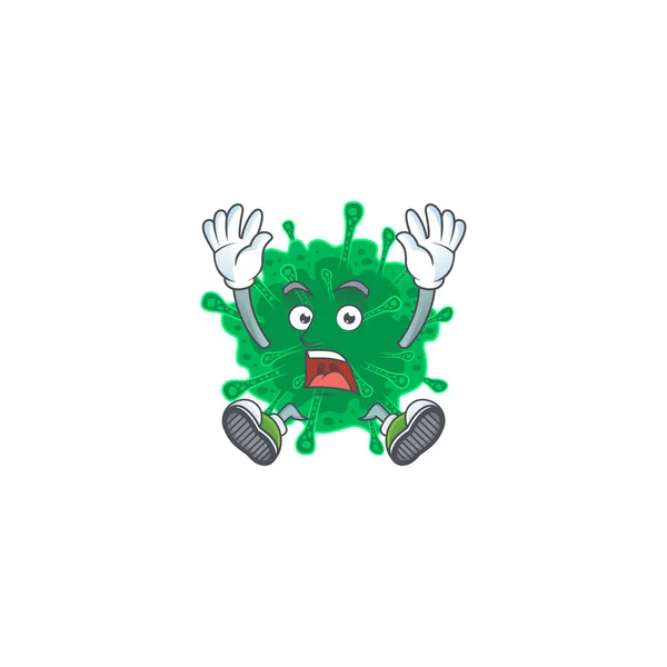 Una splendida polmonite coronavirus personaggio dei cartoni animati con volto felice — Vettoriale Stock