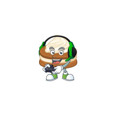 Sailor çizgi filminde beyaz şapkalı sevimli bir beyaz krema alfajor.