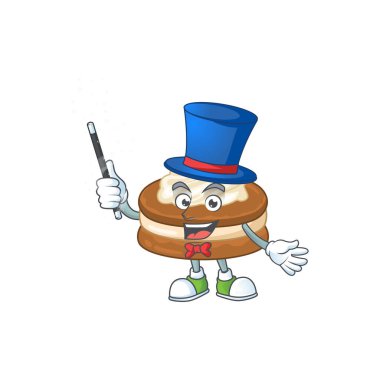 Büyüleyici beyaz krema alfajor çizgi film tasarım performansı Sihirbaz tarzı