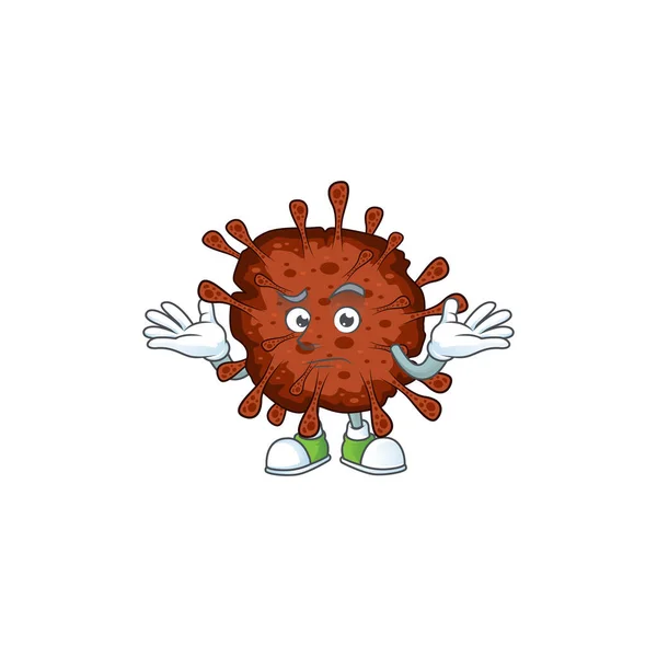 Un'immagine di infezione sorridente coronavirus stile di design del personaggio dei cartoni animati — Vettoriale Stock
