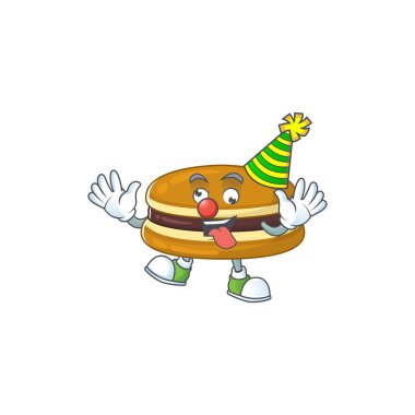 Şirin ve Komik Palyaço Dorayaki çizgi film karakteri tasarım konseptiyle sunuldu. Vektör illüstrasyonu