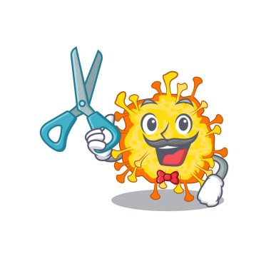 Havalı Barber minakovirüs maskotu tasarım tarzında