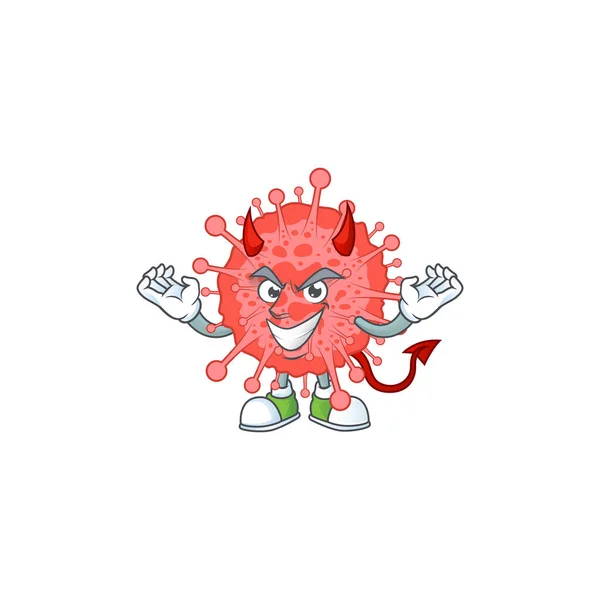 Cartoon Picture Coronavirus Disaster Devil Cartoon Character Design Vector Illustration — Stock Vector