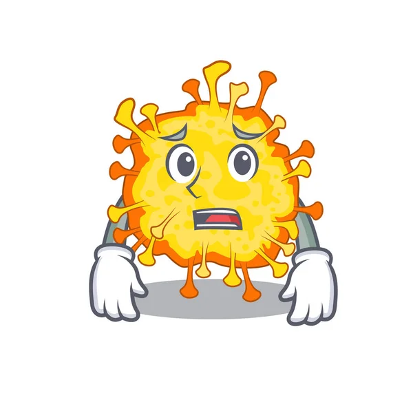 Cartoon picture of minacovirus showing anxious face