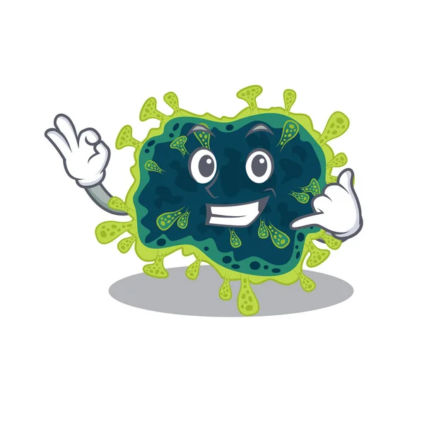 Beta coronavirus kabala rajzfilm tervezés bemutató Hívjon gesztus — Stock Vector