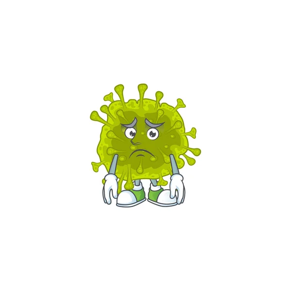 Coronavirus Spread Mascot Design Style Worried Face Vector Illustration — Stock Vector