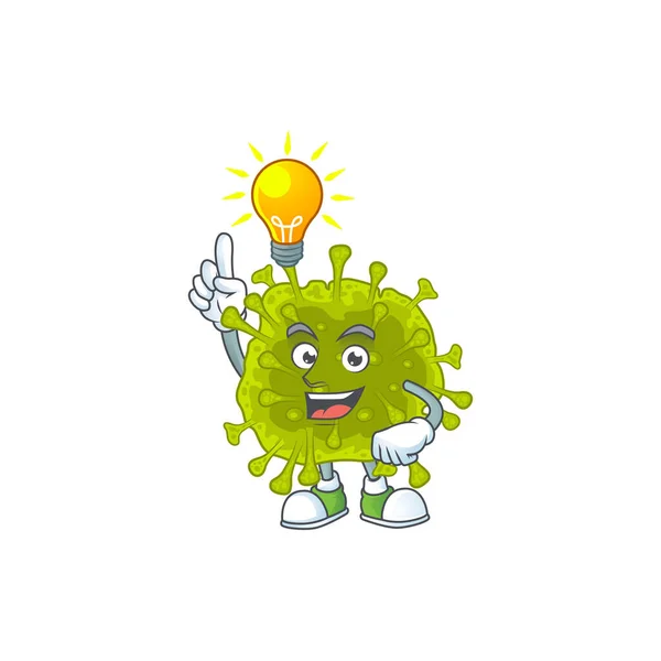 Coronavirus Spread Mascot Character Design Have Idea Cute Gesture Vector — Stock Vector