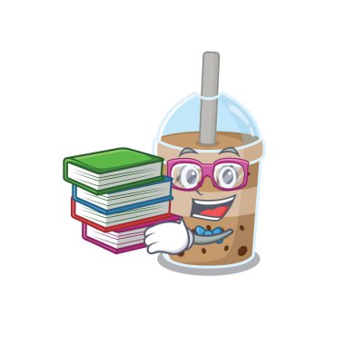 Çikolata köpüklü çay maskotu tasarımı yapan çalışkan bir öğrenci.