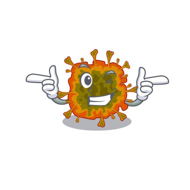 Smiley Duvinacovirus çizgi film tasarım stili göz kırpmayı gösteriyor