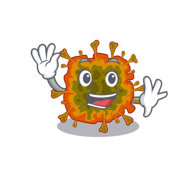 Gülen Duvinacovirus el sallayan maskot tasarımı