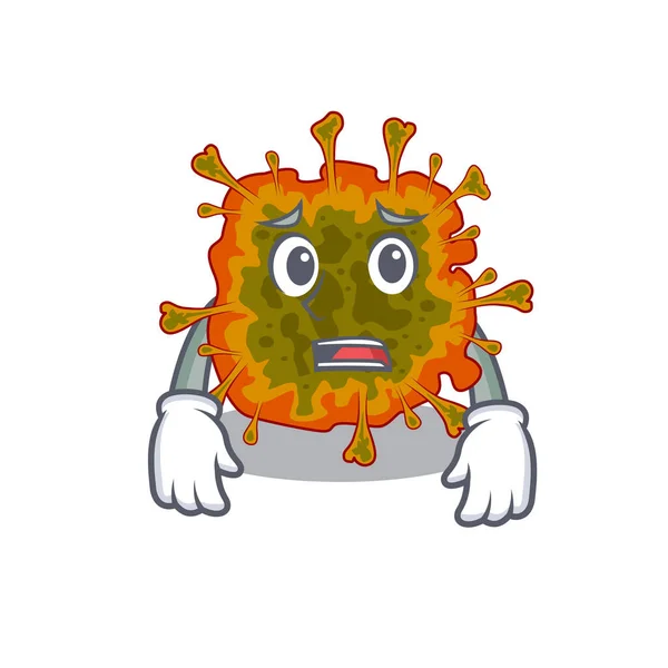 Cartoon picture of duvinacovirus showing anxious face — Stock Vector