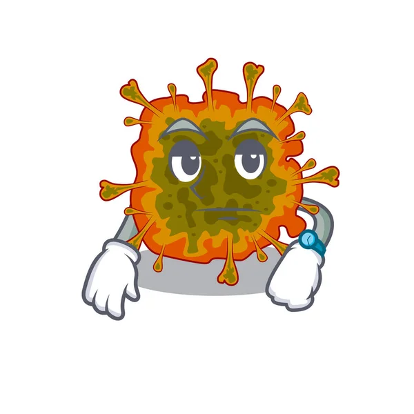 Duvinacovirus op wachtende gebaar mascotte design stijl — Stockvector