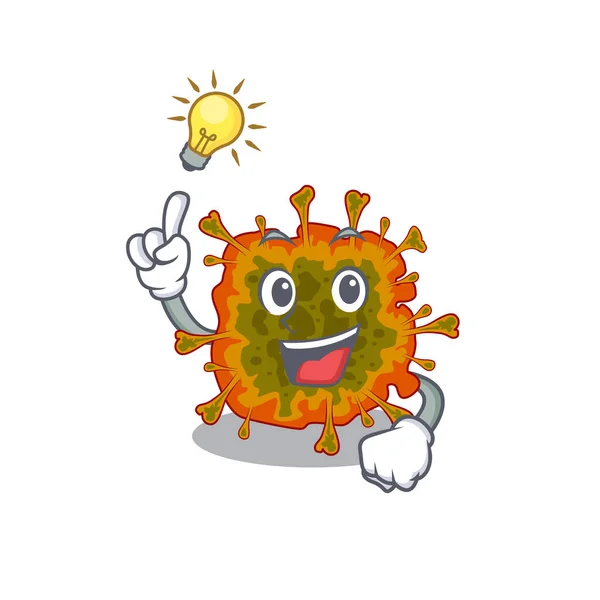 Tenha uma ideia gesto de duvinacovirus mascote design de personagem — Vetor de Stock