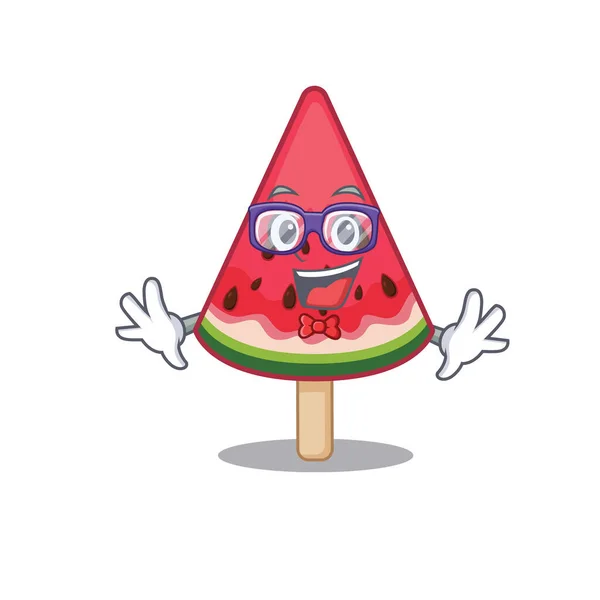 Super Funny Geek meloun zmrzlina kreslený charakter design — Stockový vektor