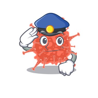 Ortocoronavirinae 'nin polis memuru olarak çekilmiş bir resmi.