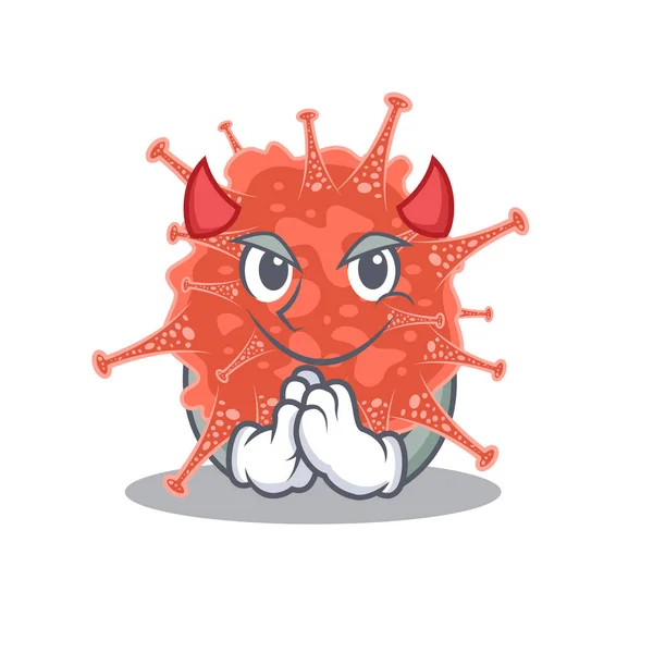 A picture of orthocoronavirinae in devil cartoon design — Stock Vector