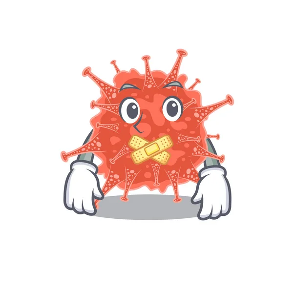 Orthocoronavirinae mascota dibujos animados diseño de personajes con gesto silencioso — Archivo Imágenes Vectoriales