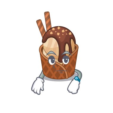 Bekleyen jest maskotu tasarımı üzerine kahve dondurması