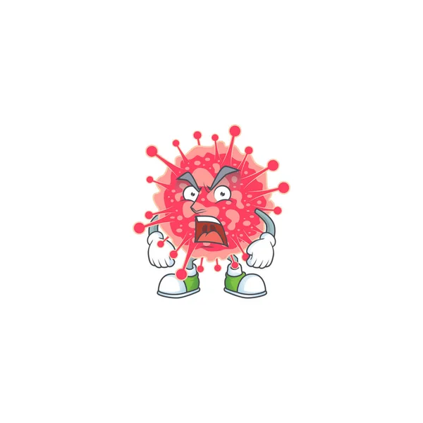 Concept de mascotte d'urgence Coronavirus montrant visage en colère — Image vectorielle