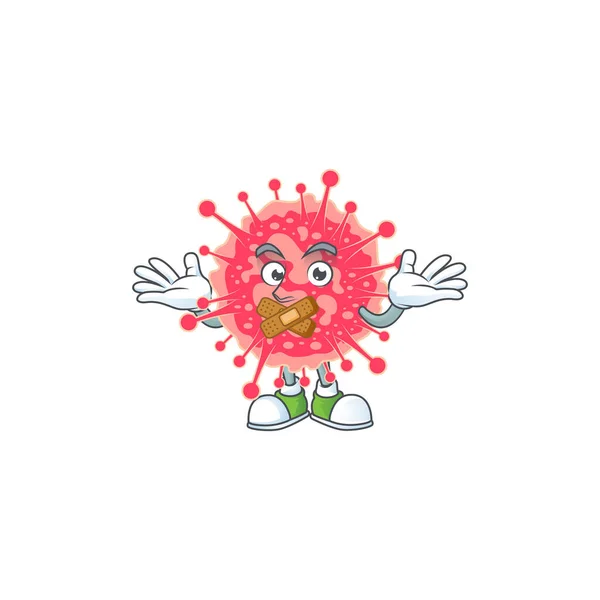 Coronavirus nood cartoon karakter ontwerp concept met stille gebaar — Stockvector