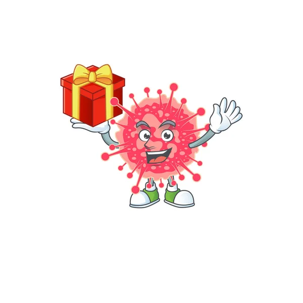 Un estilo de diseño de mascotas de emergencia coronavirus mostrando cara loca — Vector de stock