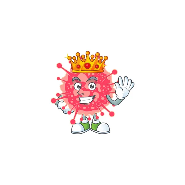 Coronavirus 'un karizmatik kralı acil durum çizgi film karakteri tasarımı — Stok Vektör