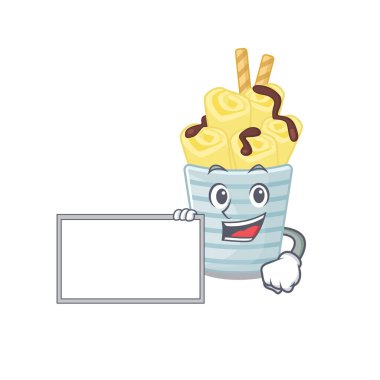 Maskot tasarımlı muzlu dondurma ruloları.
