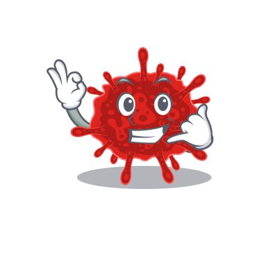 Buldecovirus maskot çizgi film tasarımı bana jest yap
