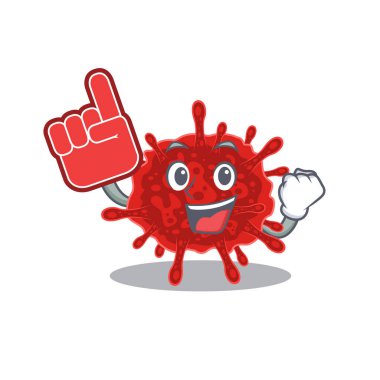 Buldecovirus maskot tarzı köpük parmaklı