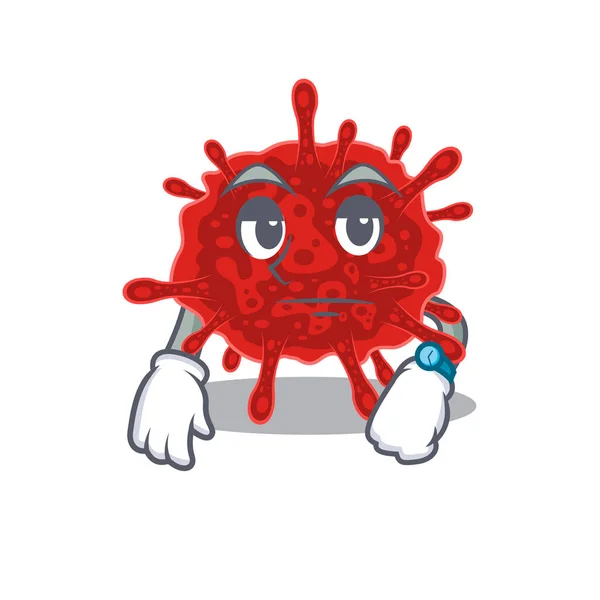 Buldécovirus sur geste d'attente style de conception de mascotte — Image vectorielle