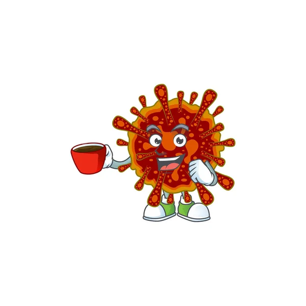 Deadly coronvirus mascot design style showing an Okay gesture — Stock Vector