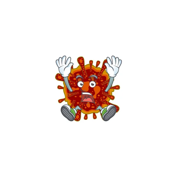 Egy lenyűgöző halálos koronavírus rajzfilmfigura boldog arccal — Stock Vector