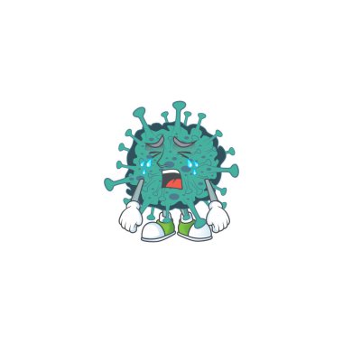 Kritik koronavirüs çizgi film karakter tasarımının ağlayan yüzü