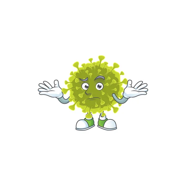 Un'immagine di sorridente globale coronavirus focolaio stile di design del personaggio dei cartoni animati — Vettoriale Stock