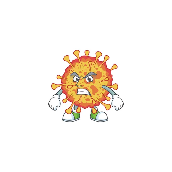 Charming epidemic COVID19 mascot design style waving hand — Stock Vector