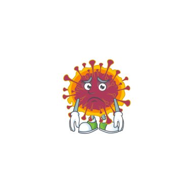 Koronavirüs maskotu tasarımı endişeli yüzle yayılıyor