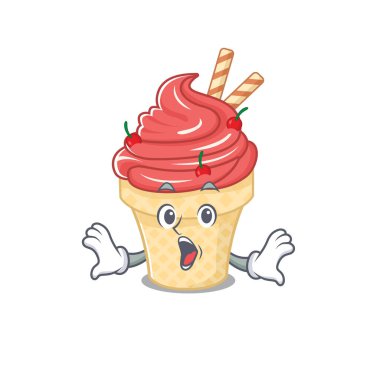 Vişneli dondurmanın çizgi film karakteri şaşırtıcı bir jest yapıyor.