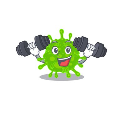 Smiley Fitness egzersiz flaviridae çizgi film karakteri halter kaldırıyor